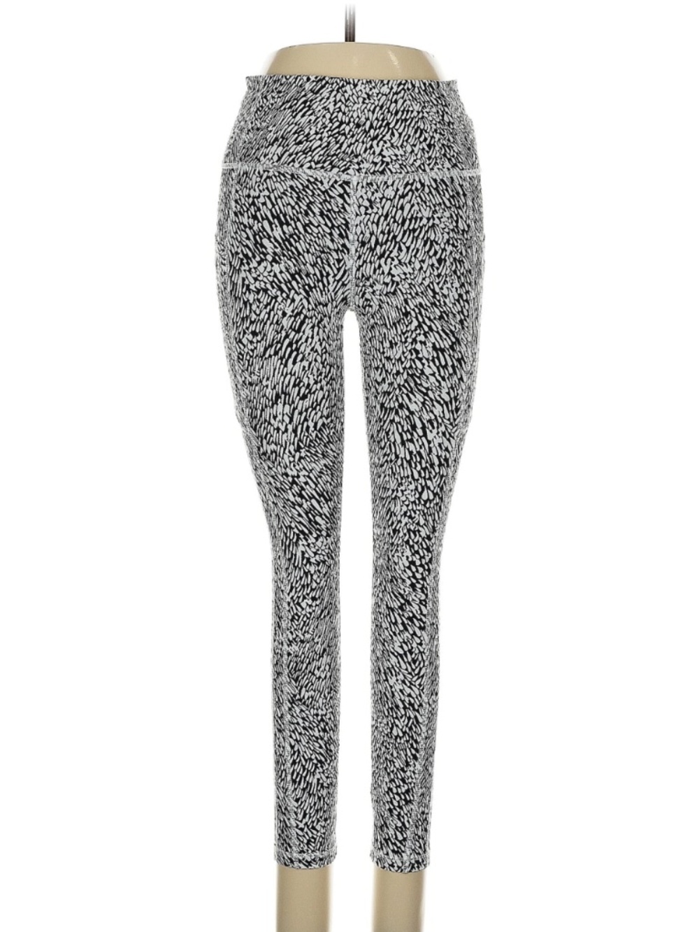Athleta Ultimate Stash II Textured 7/8 Leggings Size Small Black & White Pattern